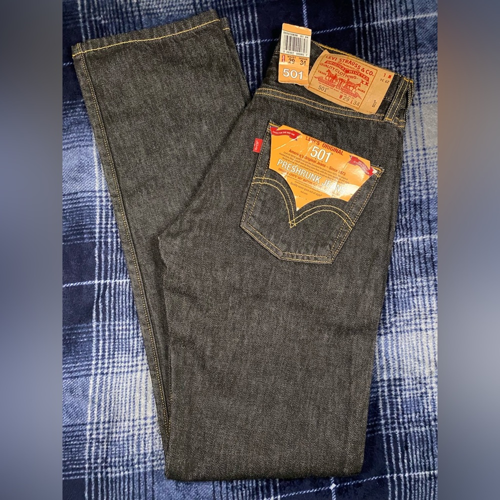 👖Vintage Levi's® Men's 501® Original Fit Straight Leg Jeans - Black - Size 29x34